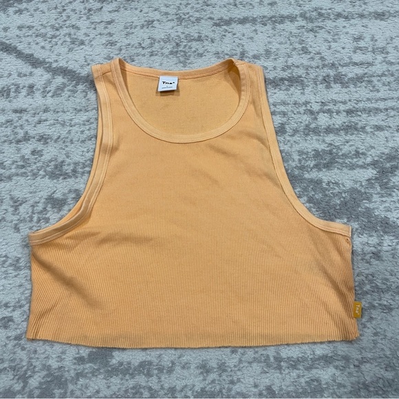 TNA Orange Ribbed Cropped Tank Top - Picture 1 of 9